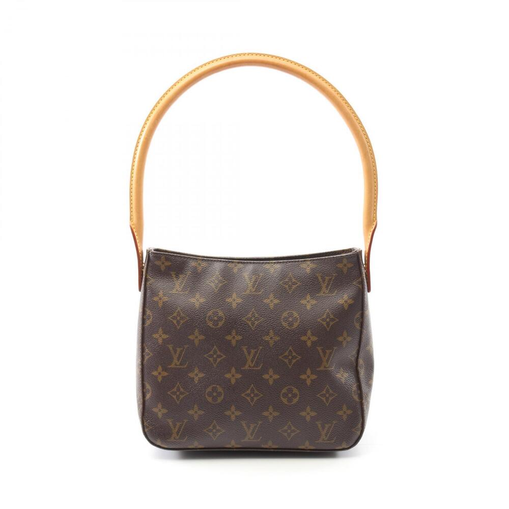 Louis Vuitton Looping Monogram Shoulder Bag Canvas Leather Brown